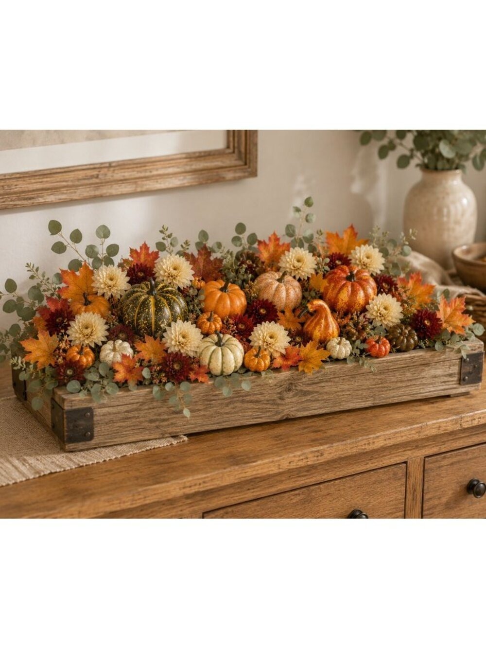 14 Artificial Mini Pumpkins and Gourds with 30 Maple Leaves, Fall Harvest Decor, - Picture 7 of 8